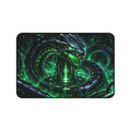 Neon Serpent Gaming Desk Mat — Green Cyber Dragon Mouse Pad