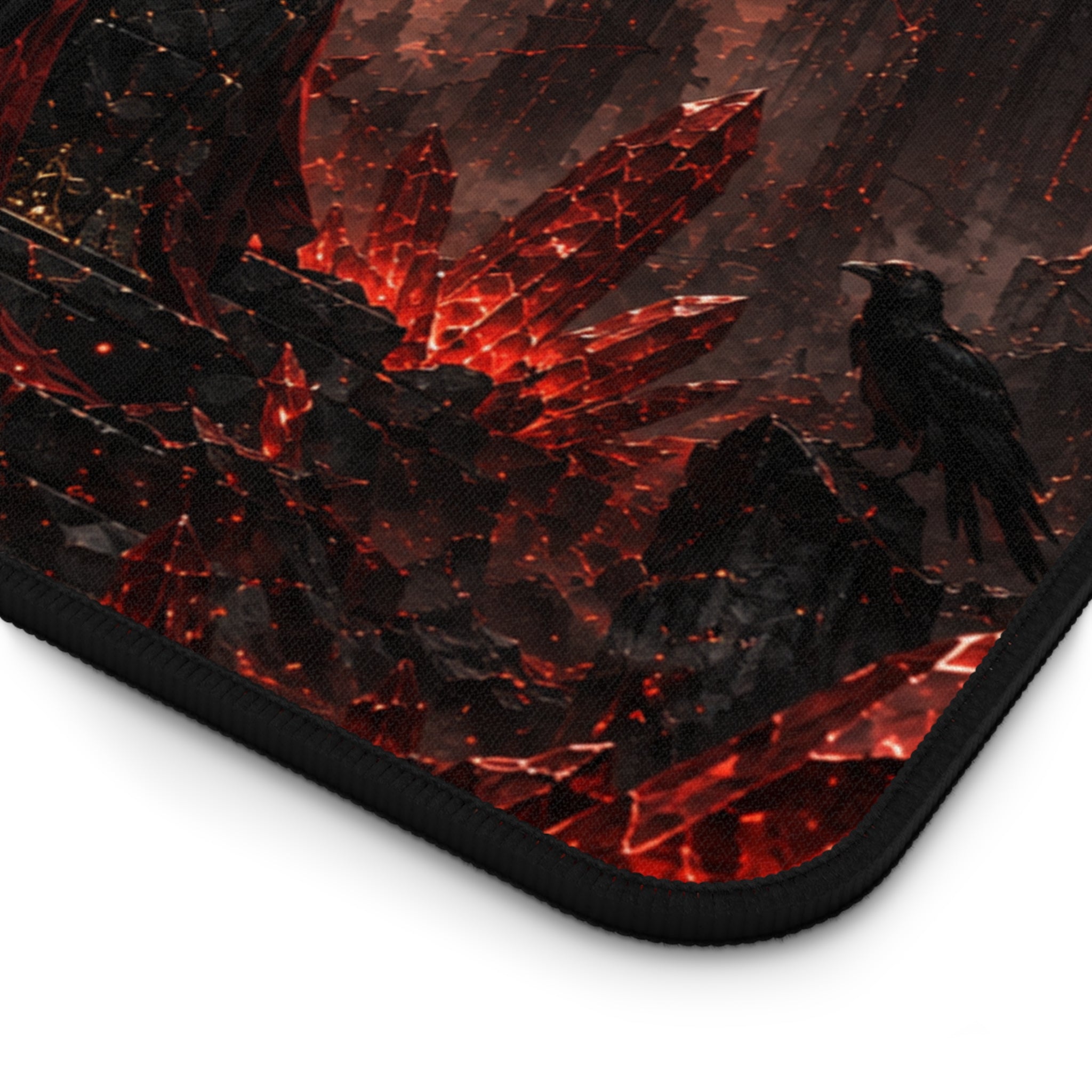 Demonic Throne Desk Mat — Dark Fantasy Gaming Mouse Pad