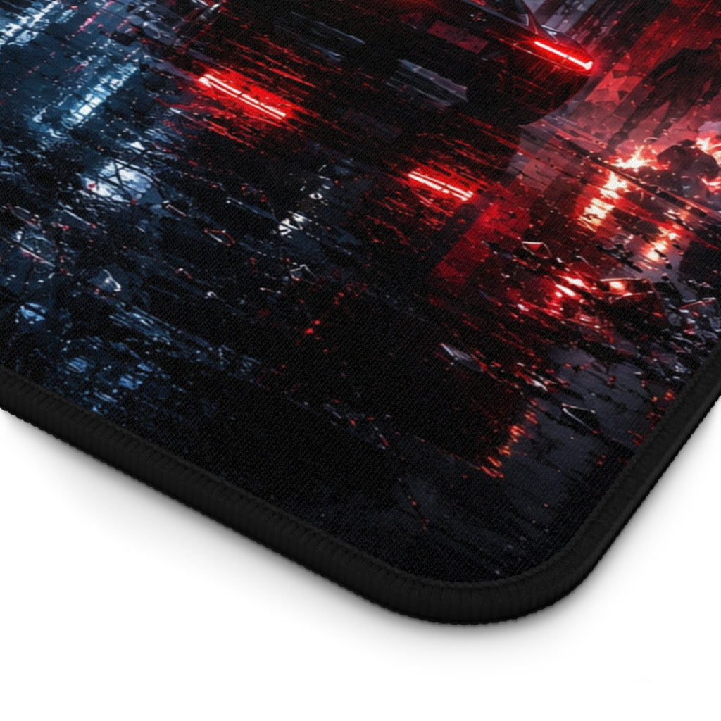 Cyberpunk City Desk Mat — Neon Noir Nightscape Gaming Mouse Pad