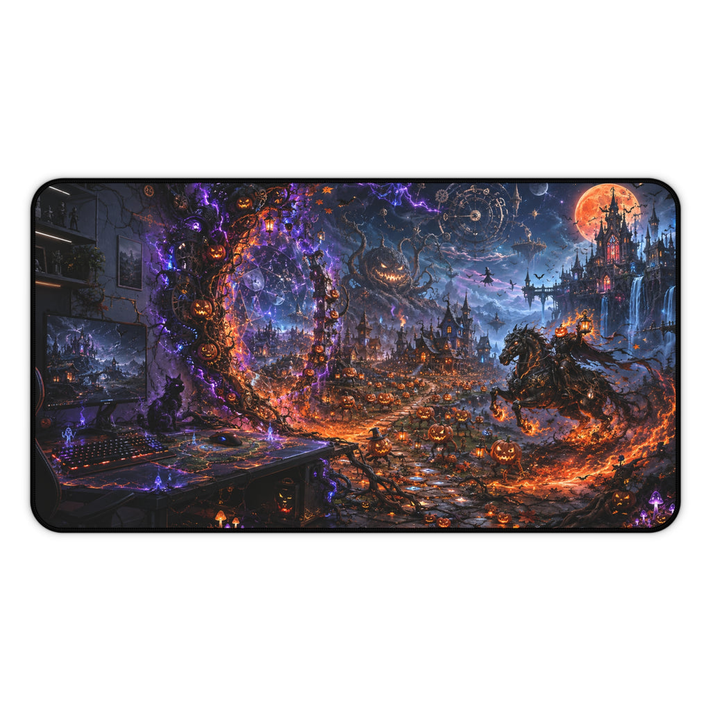 Fantasy Portal Desk Mat — Spooky Halloween Haunted Castle Gaming Mouse Pad