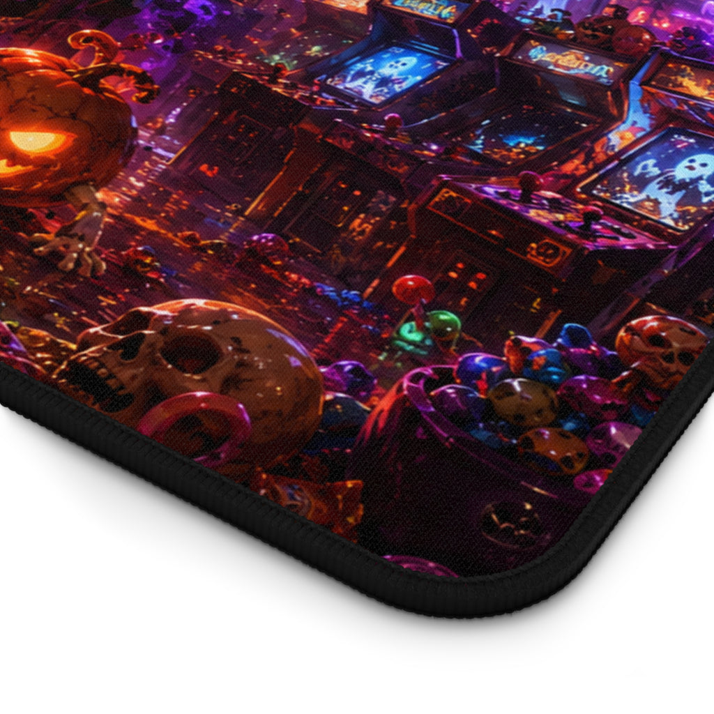 Halloween Pumpkin Portal Desk Mat — Spooky Neon Gaming Mouse Pad