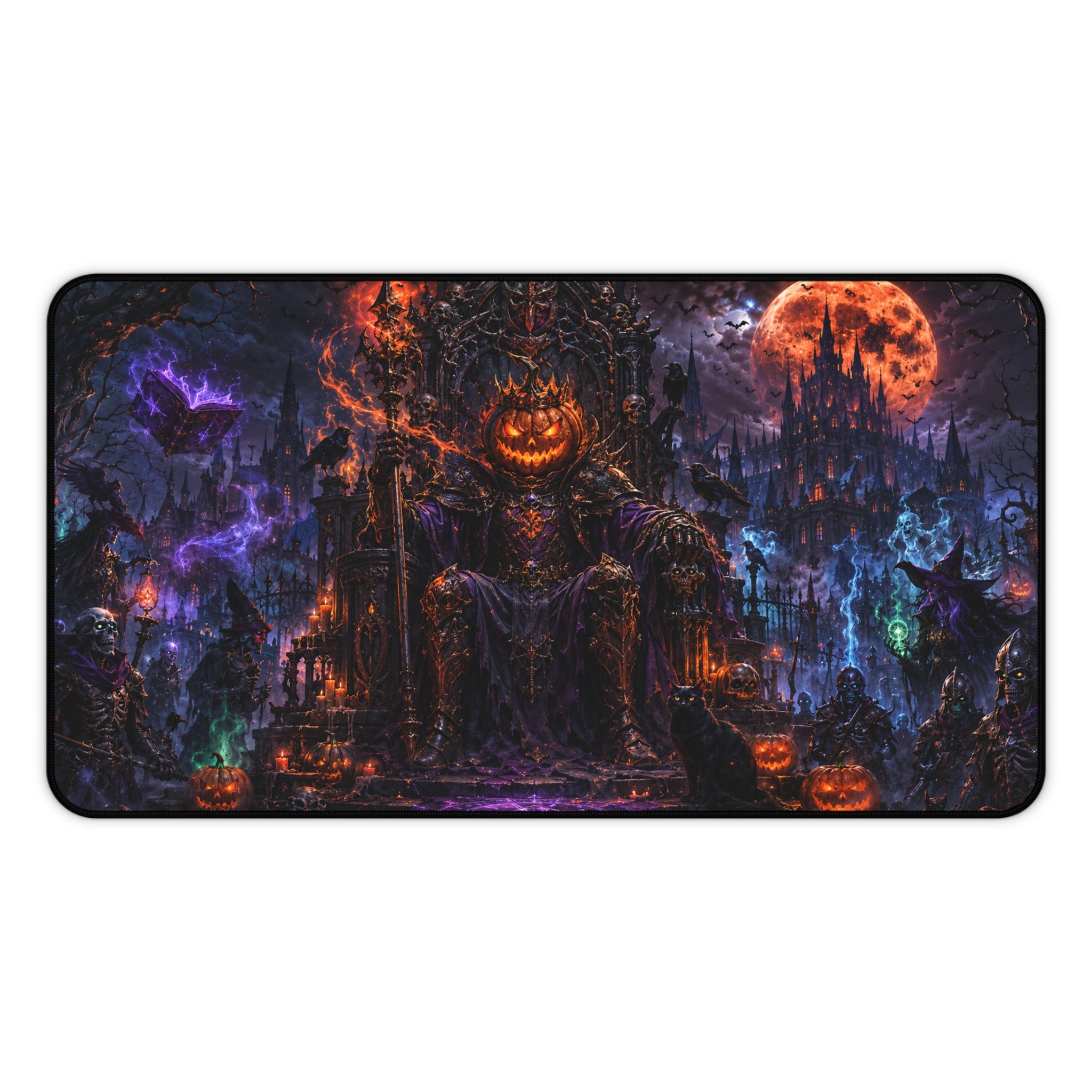 Halloween Pumpkin King Desk Mat — Spooky Gothic Gaming Mouse Pad