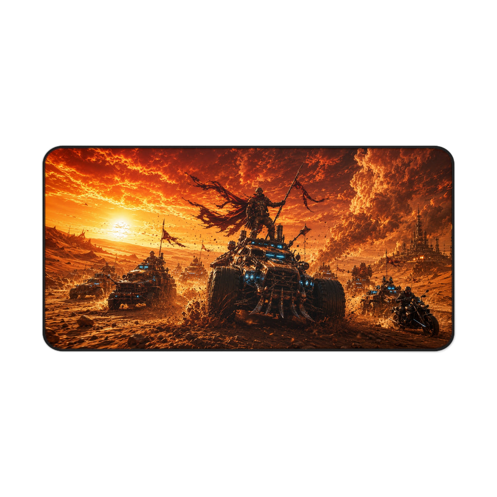Apocalyptic War Machines Desk Mat — Post‑Apocalyptic Tank Battle Gaming Mousepad
