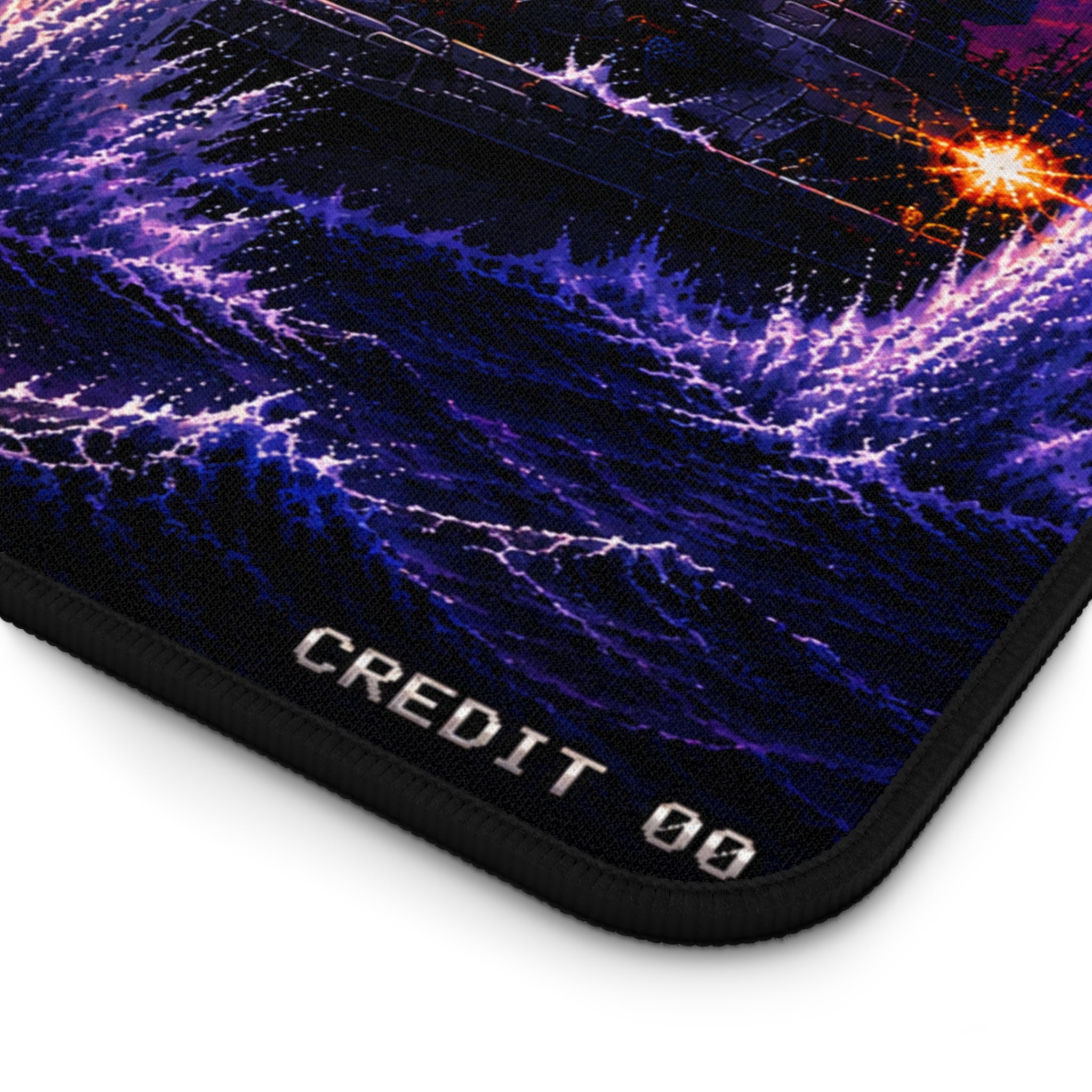Retro Arcade Shoot 'Em Up Gaming Desk Mat — Vintage Pixel Battlefield Design