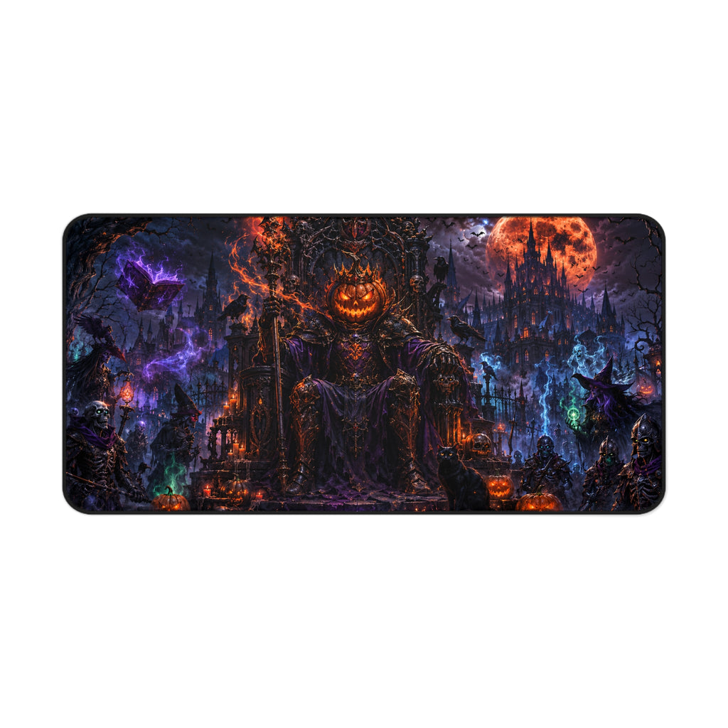 Halloween Pumpkin King Desk Mat — Spooky Gothic Gaming Mouse Pad