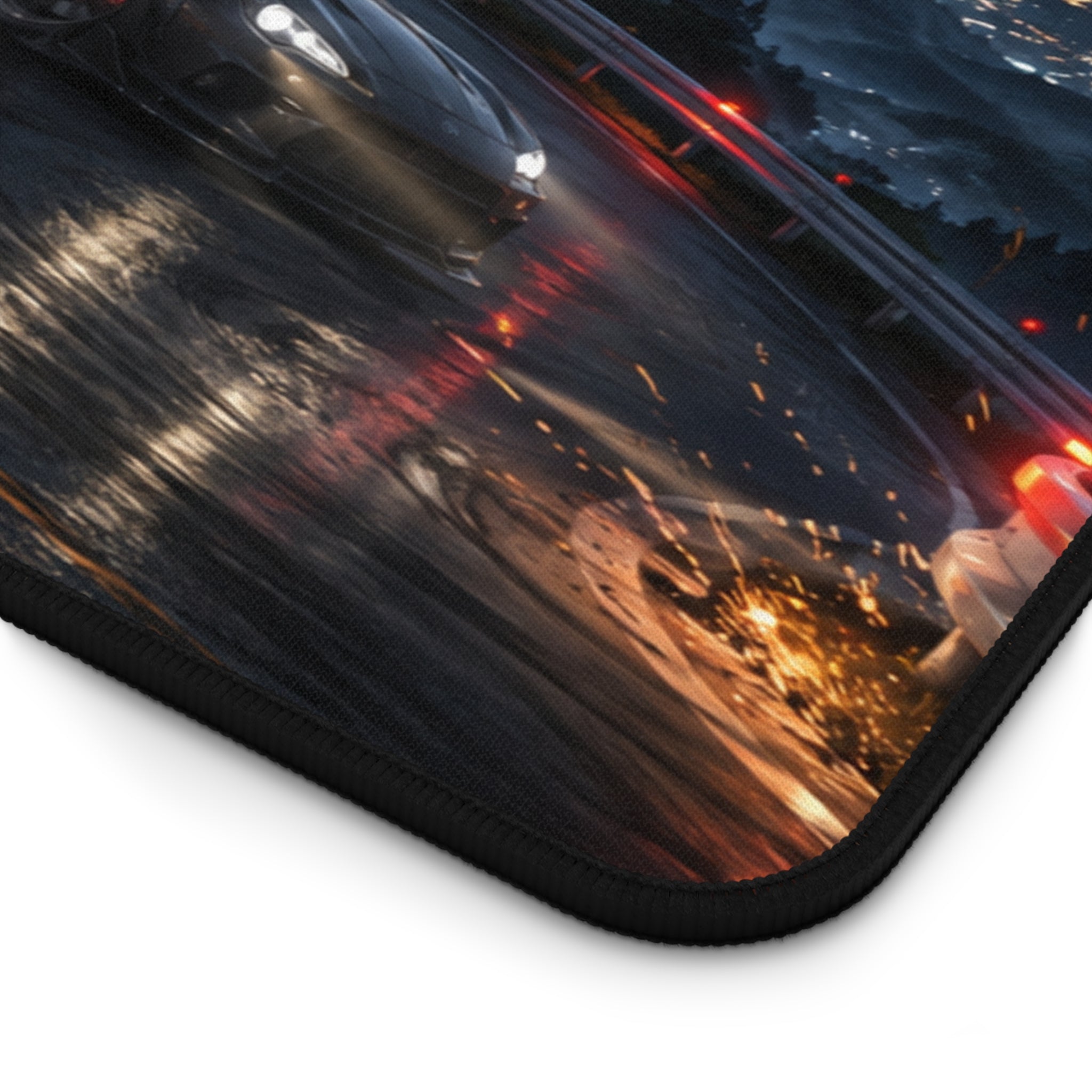 Racing Night Desk Mat — Skyline Drift Sports Car Mouse Pad