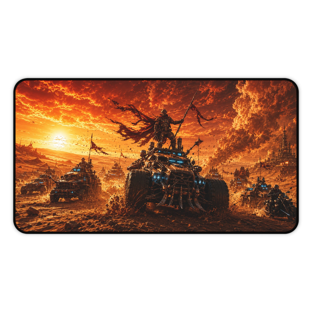 Apocalyptic War Machines Desk Mat — Post‑Apocalyptic Tank Battle Gaming Mousepad