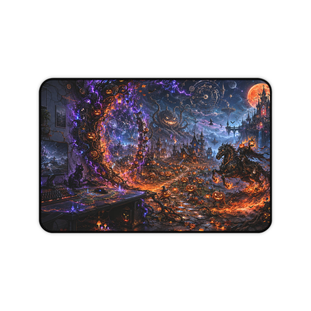 Fantasy Portal Desk Mat — Spooky Halloween Haunted Castle Gaming Mouse Pad