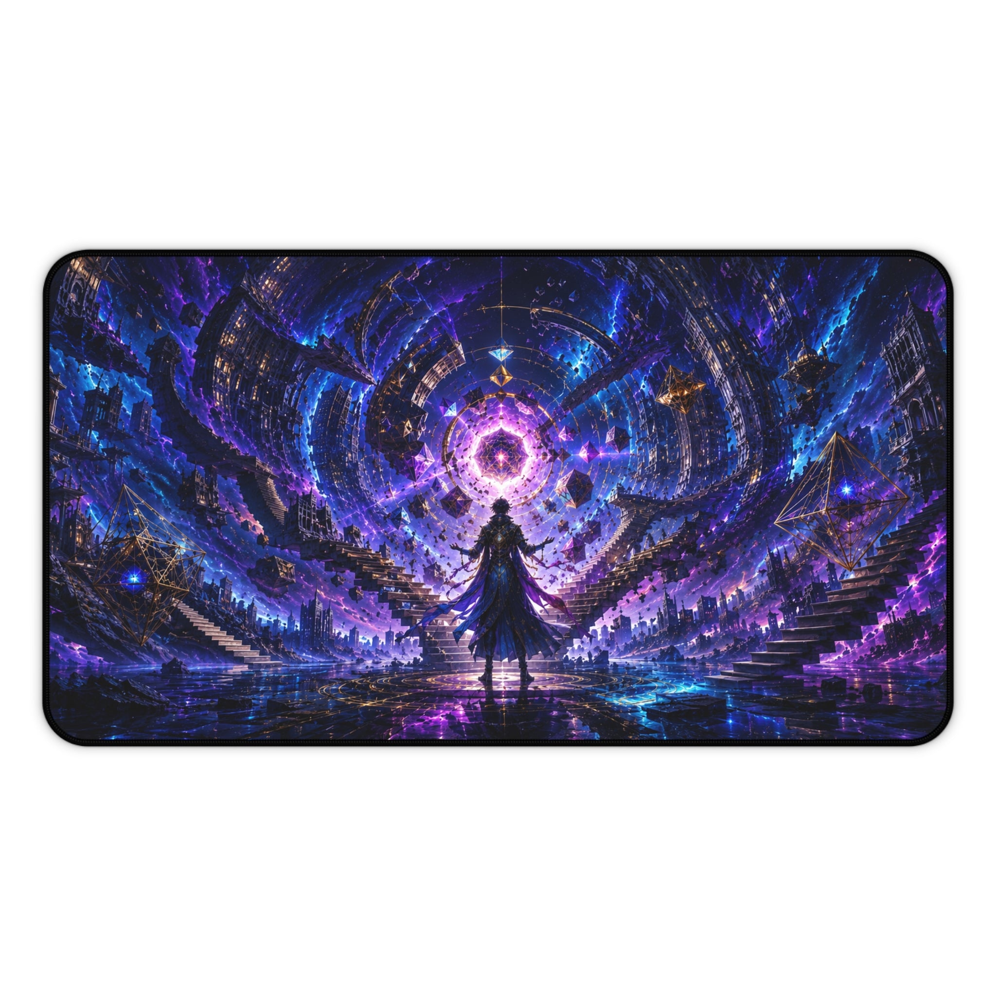 Cosmic Portal Desk Mat — Mystical Purple Galaxy Gaming Mousepad