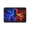 Cosmic Duality Desk Mat — Fire & Ice Silhouette Gaming Desk Pad