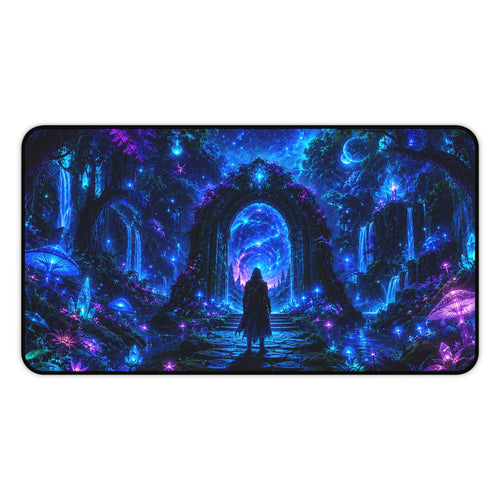 Cosmic Portal Desk Mat — Neon Fantasy Galaxy Mouse Pad