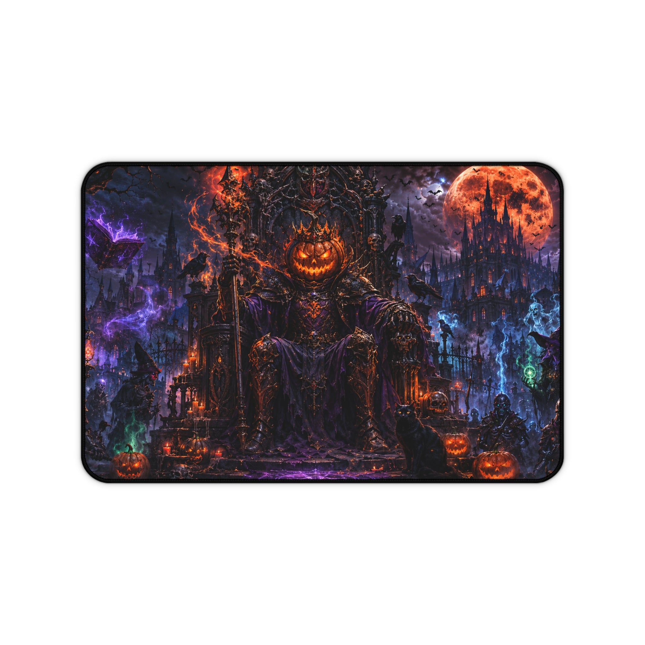 Halloween Pumpkin King Desk Mat — Spooky Gothic Gaming Mouse Pad