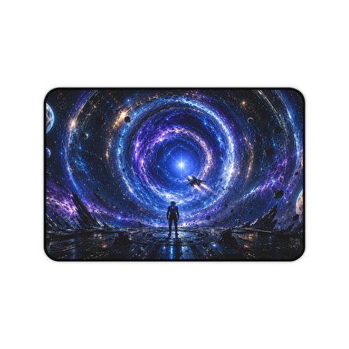 Cosmic Portal Desk Mat — Galaxy Astronaut Mouse Pad
