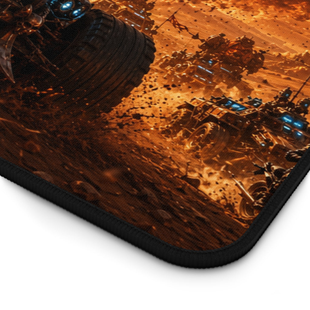 Apocalyptic War Machines Desk Mat — Post‑Apocalyptic Tank Battle Gaming Mousepad